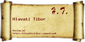 Hlavati Tibor névjegykártya
